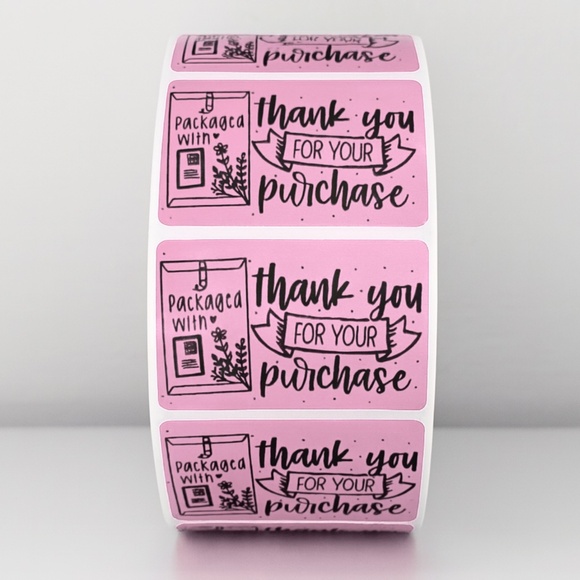 Thank You for Your Purchase Stickers | Packaged With Love | Cute Packaging - Picture 2 of 11
